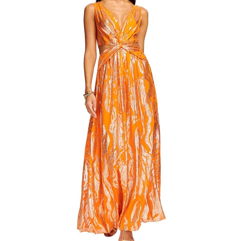 Ramy Brook Irene Cut Out PrintMaxi Dress in Zinnia